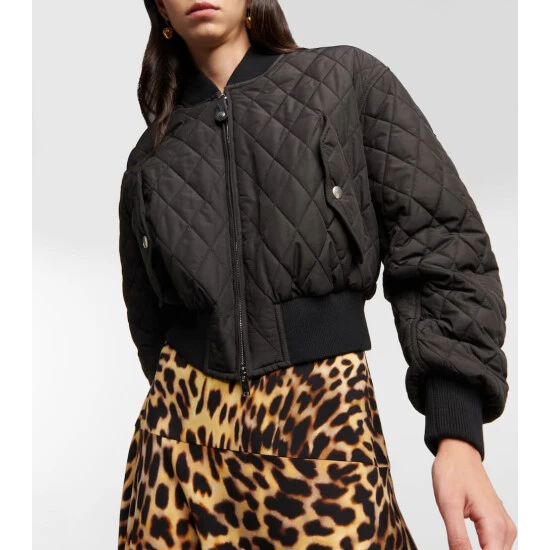 Stella McCartney Cropped Quilted Bomber Jacket - Image 4