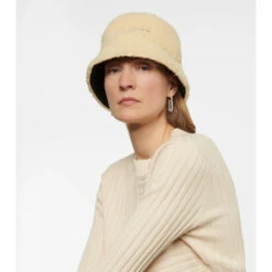 Stella McCartney Logo Faux Shearling Bucket Hat