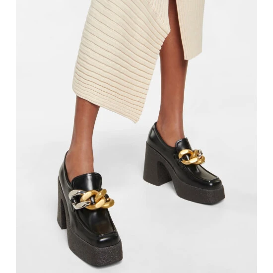 Stella McCartney Skyla Embellished Platform Loafer Pumps - Image 3