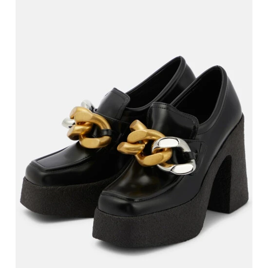 Stella McCartney Skyla Embellished Platform Loafer Pumps - Image 4