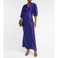 Stella McCartney Deep V-neck Satin Maxi Dress