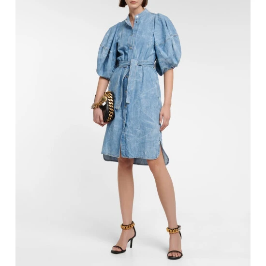 Stella McCartney Puff-sleeve Denim Shirt Dress 3 Stella McCartney Puff-sleeve Denim Shirt Dress