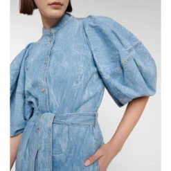Stella McCartney Puff-sleeve Denim Shirt Dress 7 Stella McCartney Puff-sleeve Denim Shirt Dress -Stella McCartney Sales unnamed file 154