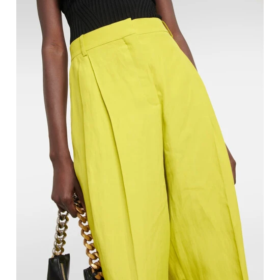 Stella McCartney Pleated Tapered Linen-blend Pants - Image 3