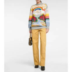 Stella McCartney Festive Smile Intarsia Wool-blend Sweater