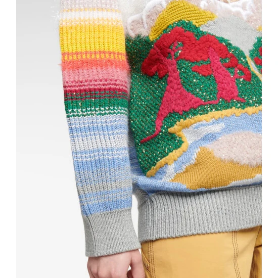 Stella McCartney Festive Smile Intarsia Wool-blend Sweater - Image 4