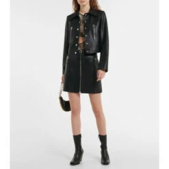 Stella McCartney Faux Leather Zip Miniskirt