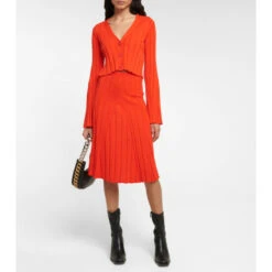 Stella McCartney Ribbed-knit Cotton Midi Skirt