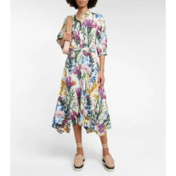 Stella McCartney Floral Satin Midi Dress