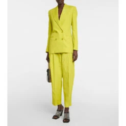 Stella McCartney Double-breasted Linen-blend Blazer