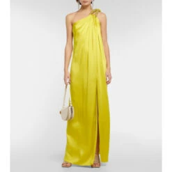 Stella McCartney One-shoulder Embellished Satin Gown