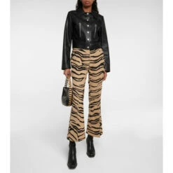 Stella McCartney Tiger-print Wool-blend Flared Pants