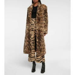 Stella McCartney Ocelot-print Wool-blend Faux Fur Coat