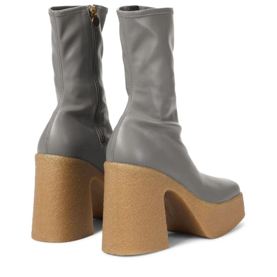 Stella McCartney Faux Leather Platform Ankle Boots - Image 2