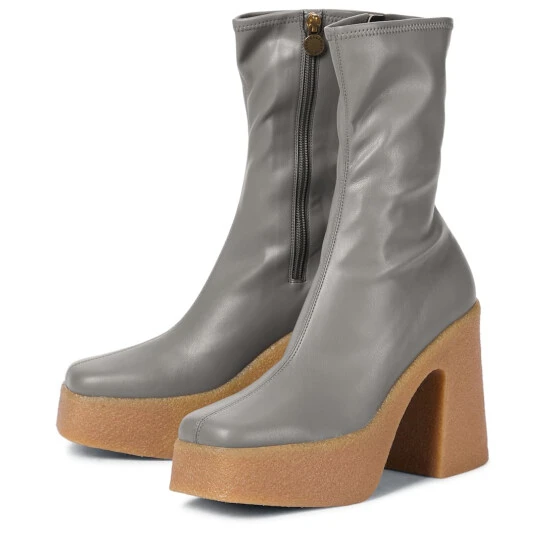 Stella McCartney Faux Leather Platform Ankle Boots - Image 4