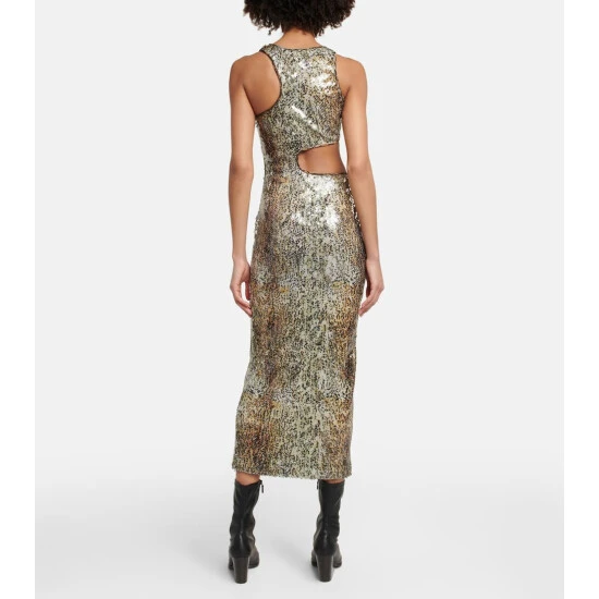 Stella McCartney Sequined Cutout Midi Dress - Image 2