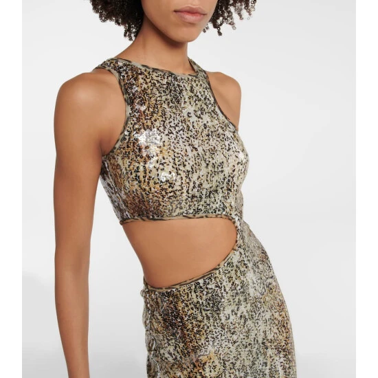 Stella McCartney Sequined Cutout Midi Dress - Image 3
