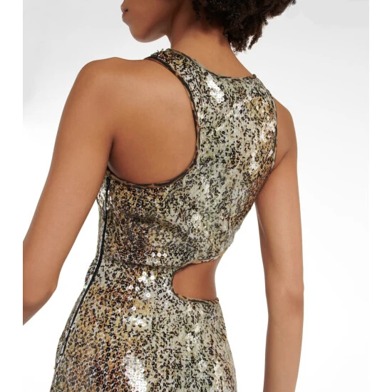 Stella McCartney Sequined Cutout Midi Dress - Image 4
