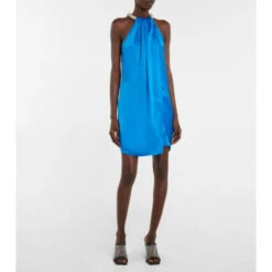 Stella McCartney Embellished Halterneck Satin Minidress