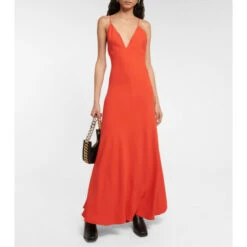 Stella McCartney V-neck Crêpe Gown