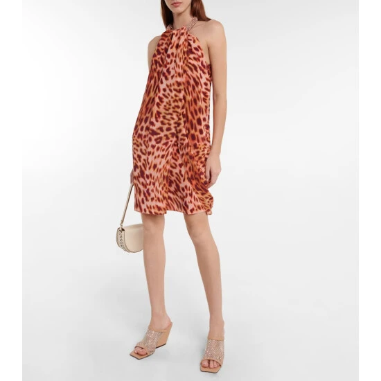 Stella McCartney Printed Silk Halterneck Minidress