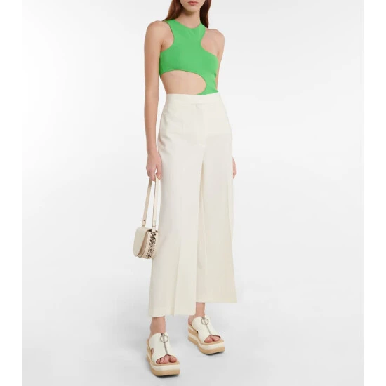 Stella McCartney High-rise Wide-leg Twill Pants