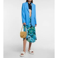 Stella McCartney Floral Silk Crêpe De Chine Skirt